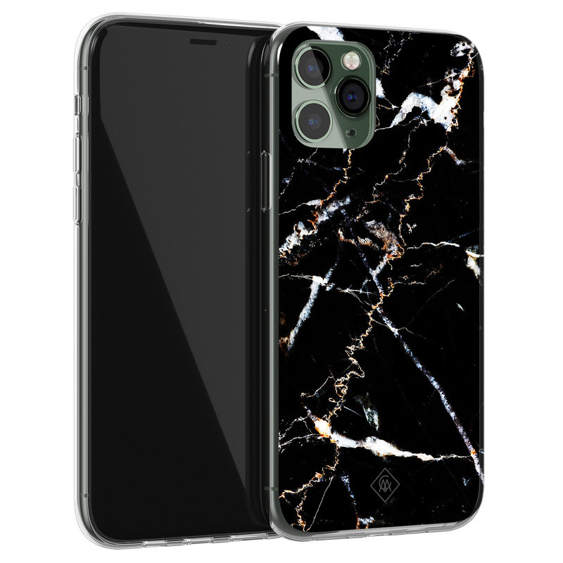 Casimoda iPhone 11 Pro siliconen hoesje - Marmer zwart