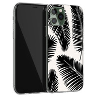 Casimoda iPhone 11 Pro siliconen telefoonhoesje - Palm leaves silhouette