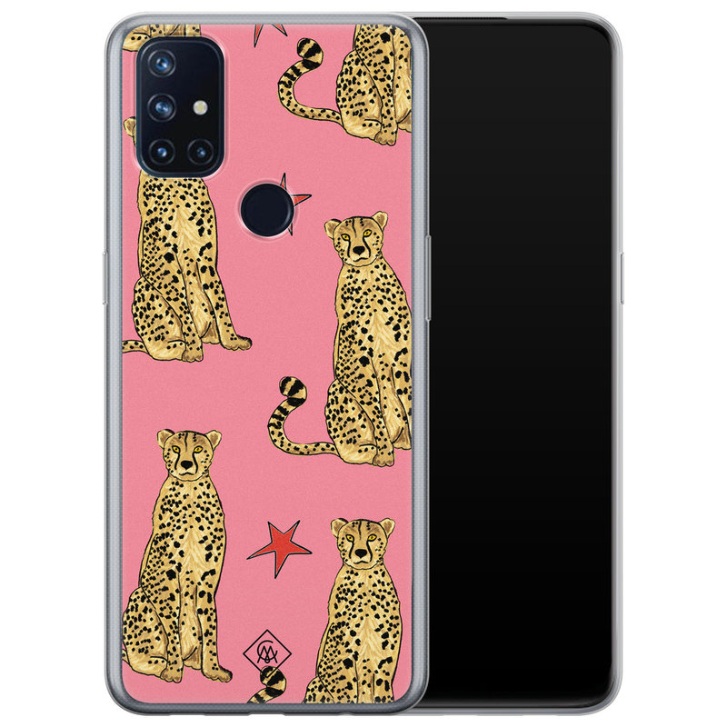 Casimoda OnePlus Nord N10 5G siliconen hoesje - The pink leopard