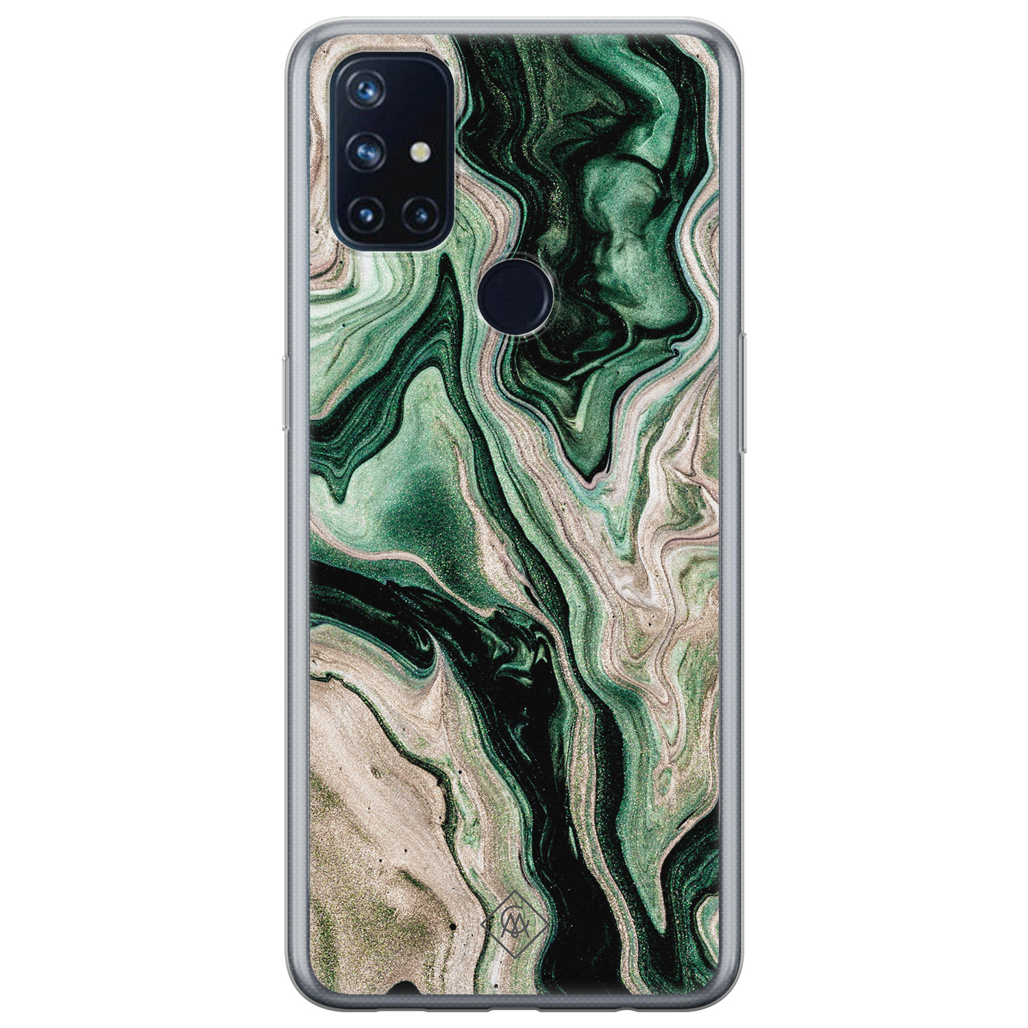 OnePlus Nord N10 5G siliconen hoesje - Green waves