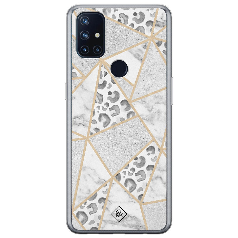 Casimoda OnePlus Nord N10 5G siliconen telefoonhoesje - Stone & leopard print