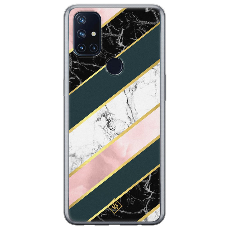 Casimoda OnePlus Nord N10 5G siliconen hoesje - Marble stripes