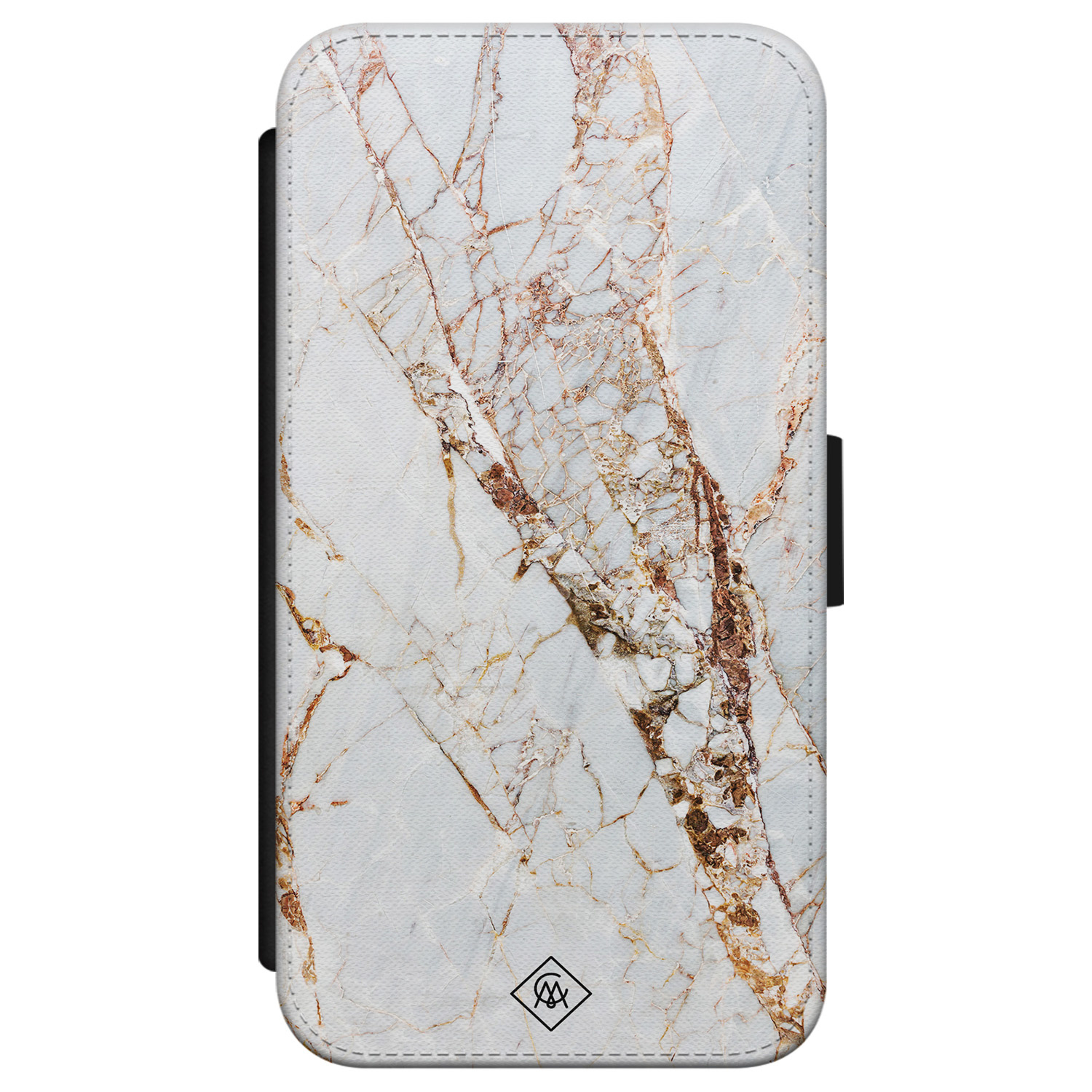iPhone X XS flipcase Marmer goud