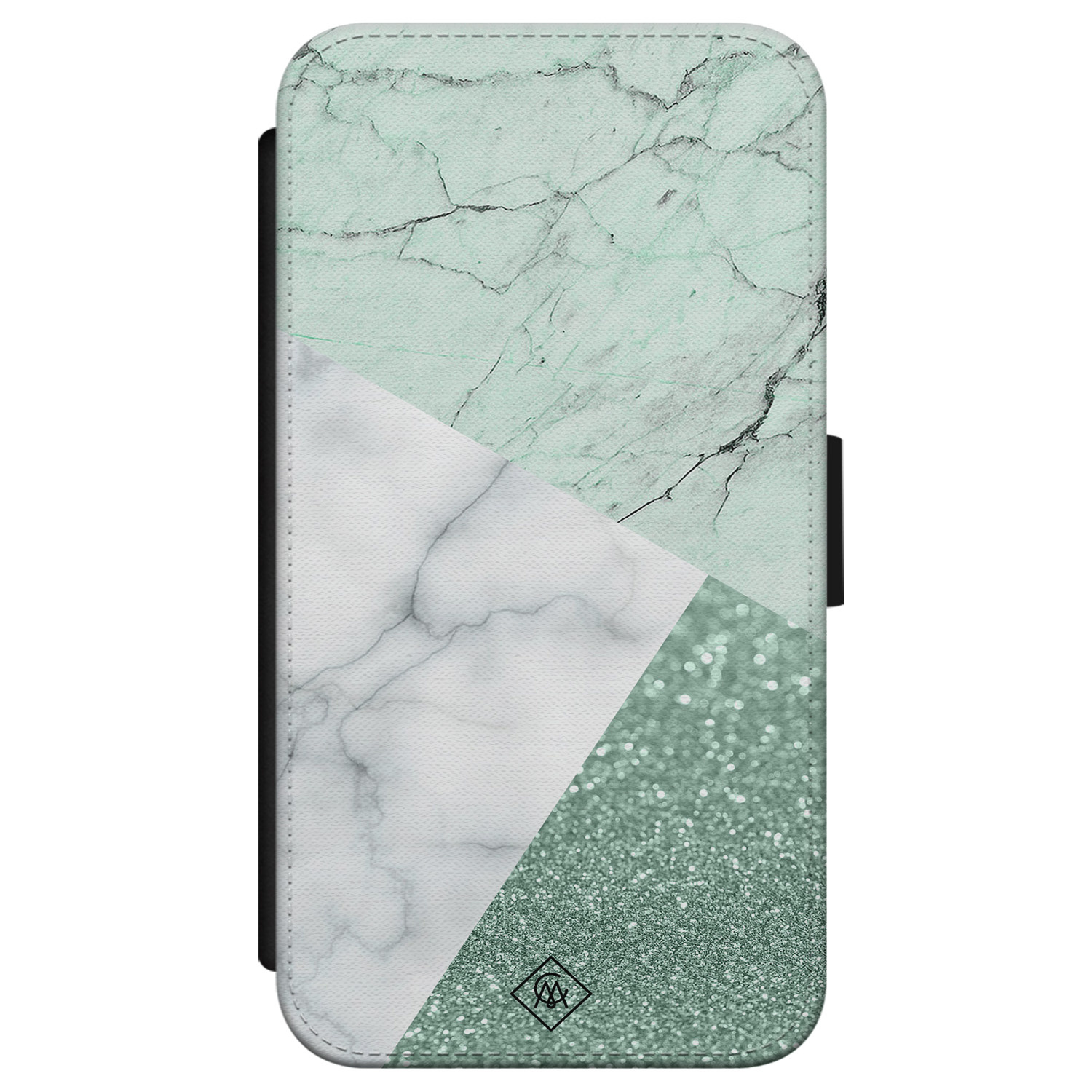 iPhone X/XS flipcase - Minty marmer collage