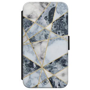 Casimoda iPhone X/XS flipcase - Marmer blauw