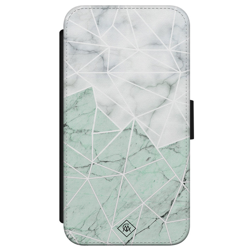 Casimoda iPhone X/XS flipcase - Marmer mint mix