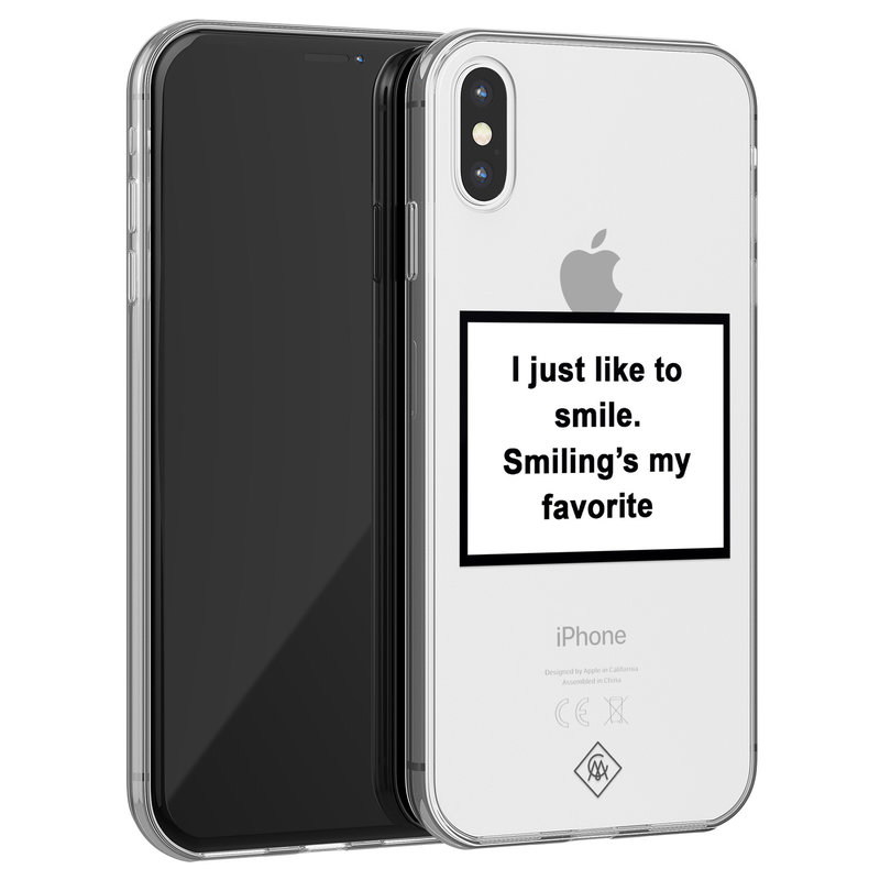 Casimoda iPhone X/XS transparant hoesje - Always smiling