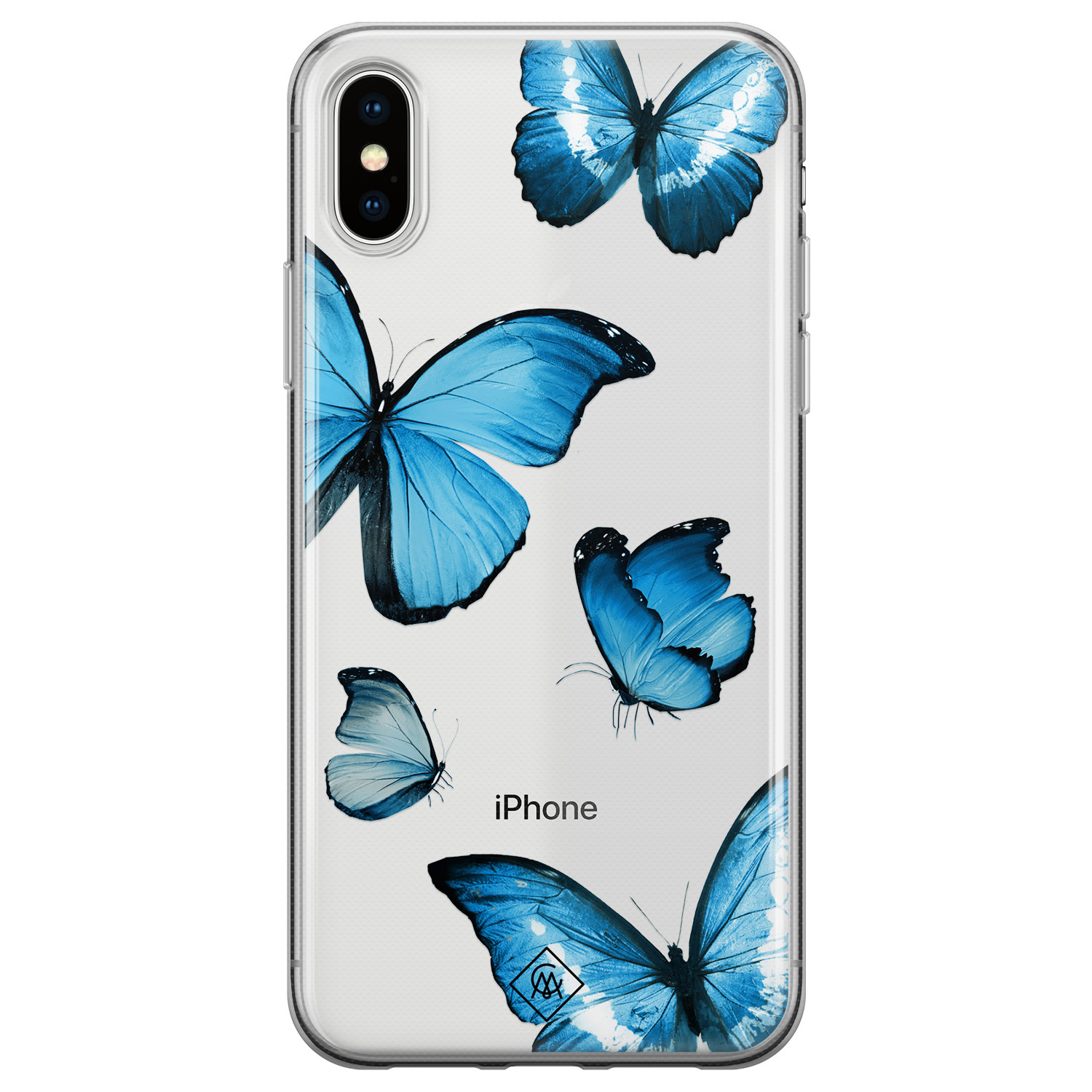 wenselijk Vleien Darts Casimoda iPhone X/XS transparant hoesje - Vlinders - Casimoda.nl