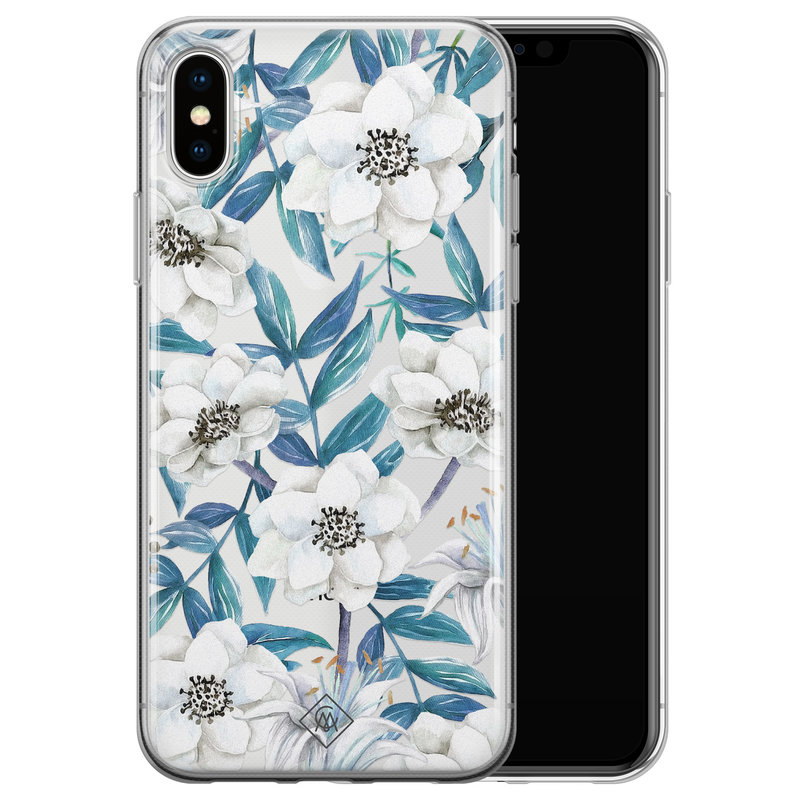 Casimoda iPhone X/XS transparant hoesje - Touch of flowers