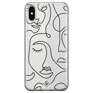 Casimoda iPhone X/XS transparant hoesje - Abstract faces