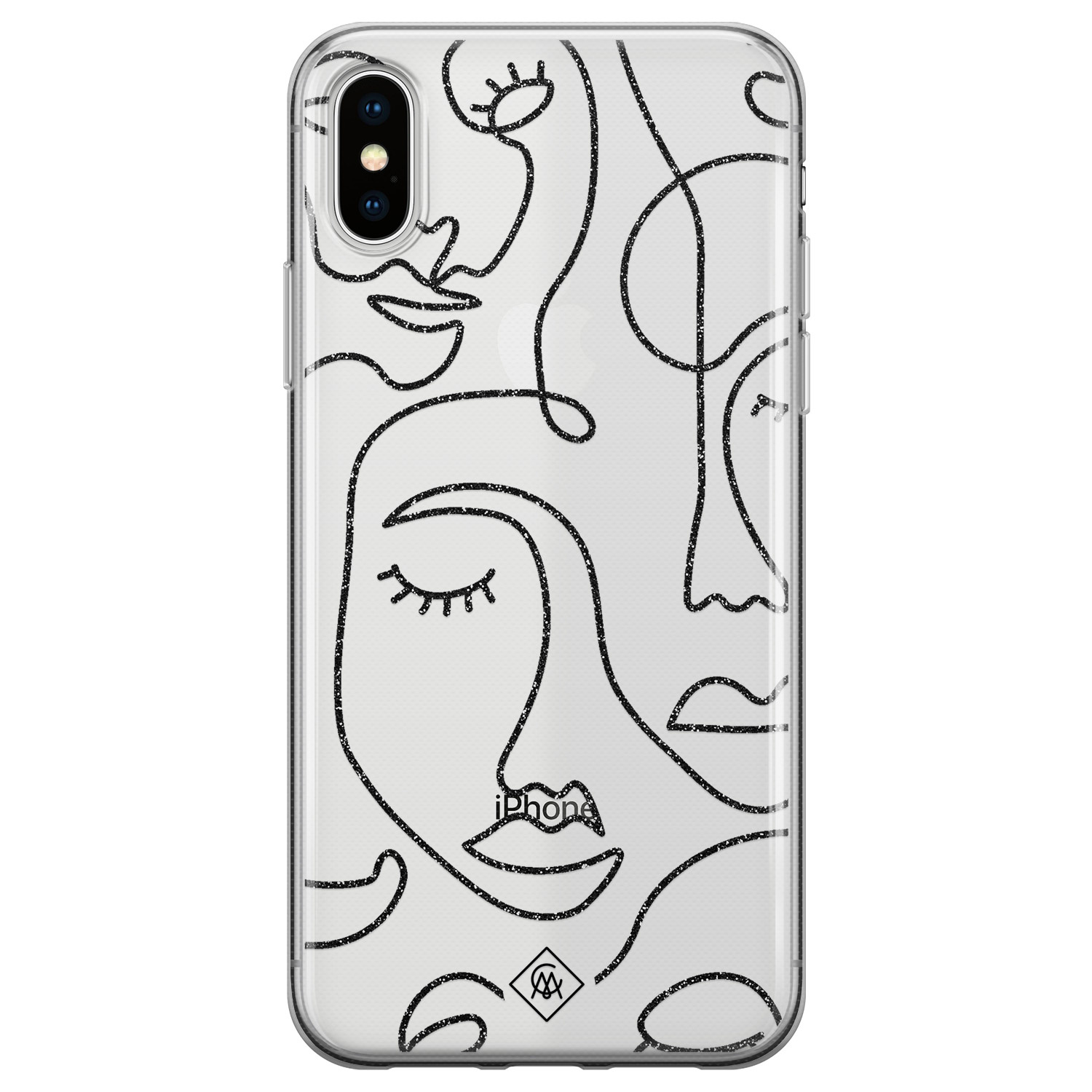 iPhone X XS transparant hoesje Abstract faces