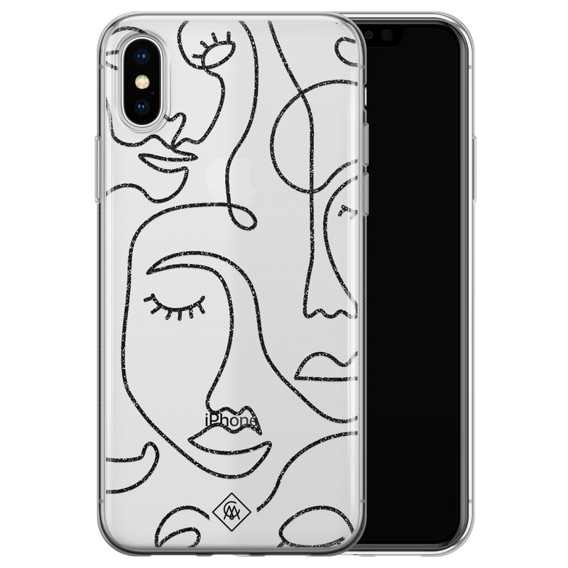 Casimoda iPhone X/XS transparant hoesje - Abstract faces