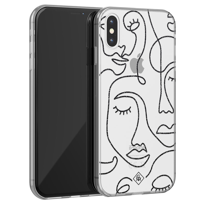 Casimoda iPhone X/XS transparant hoesje - Abstract faces