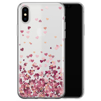 Casimoda iPhone X/XS transparant hoesje - Falling hearts