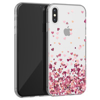 Casimoda iPhone X/XS transparant hoesje - Falling hearts