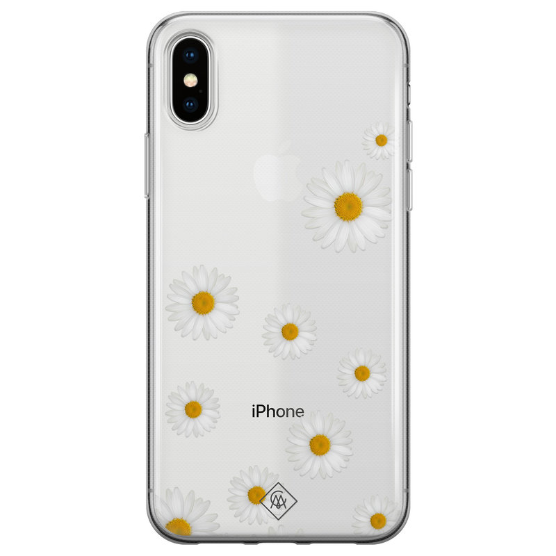 Casimoda iPhone X/XS transparant hoesje - Daisies