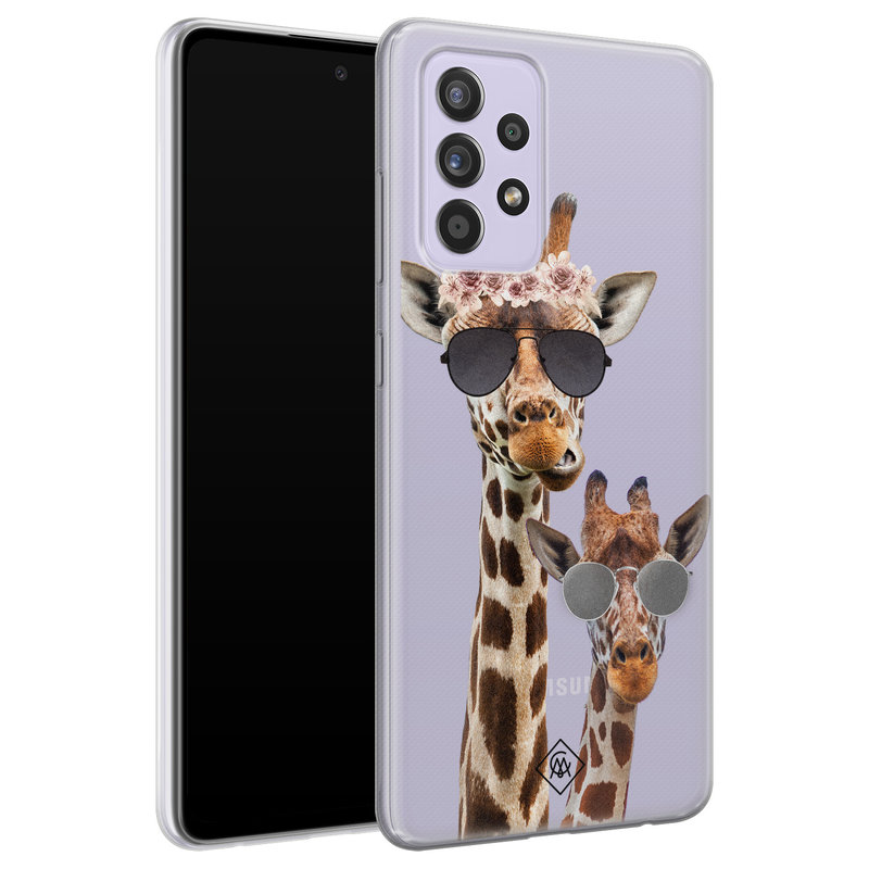 Casimoda Samsung Galaxy A52 transparant hoesje - Giraffe