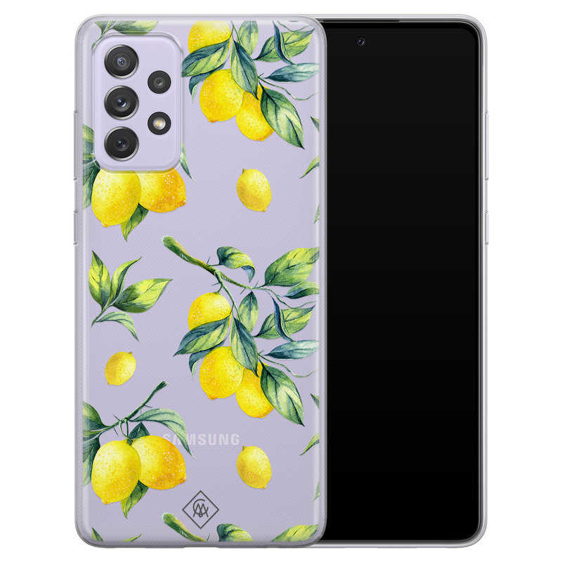 Casimoda Samsung Galaxy A52 transparant hoesje - Lemons