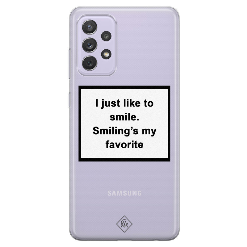 Casimoda Samsung Galaxy A72 transparant hoesje - Always smiling