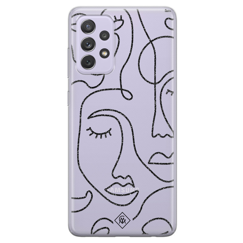 Casimoda Samsung Galaxy A72 transparant hoesje - Abstract faces