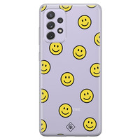 Casimoda Samsung Galaxy A72 transparant hoesje - Smileys