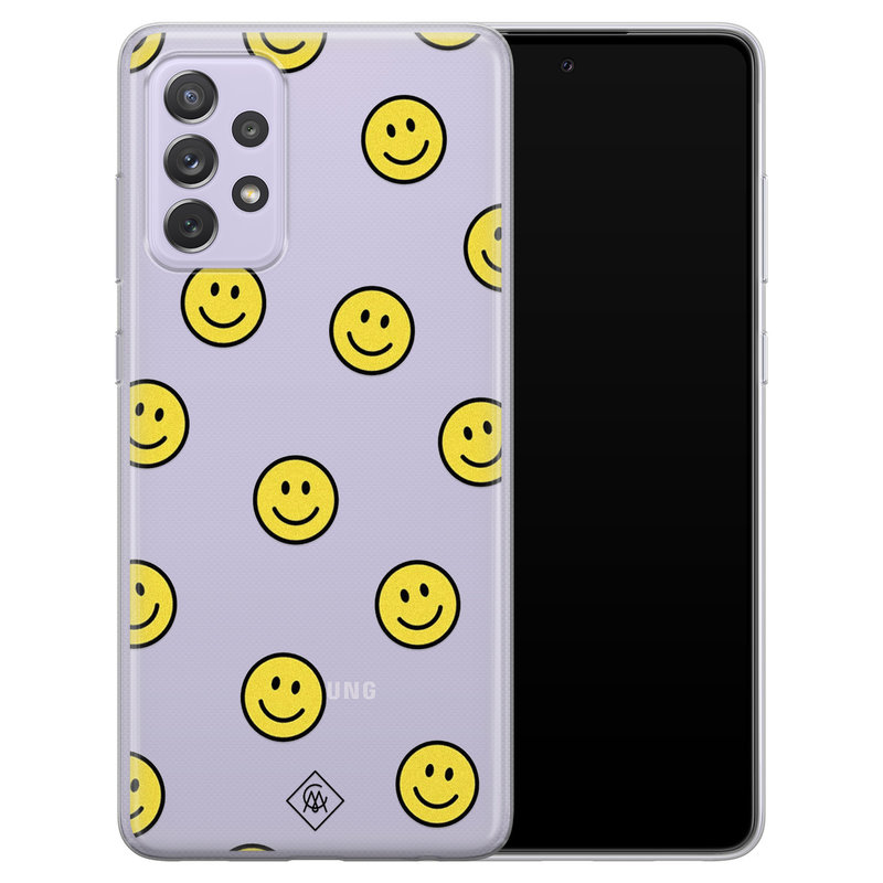 Casimoda Samsung Galaxy A72 transparant hoesje - Smileys