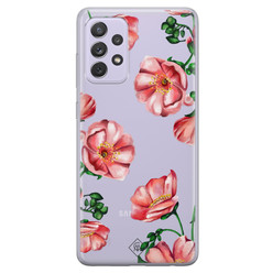 Casimoda Samsung Galaxy A72 transparant hoesje - Red flowers