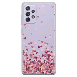 Casimoda Samsung Galaxy A72 transparant hoesje - Falling hearts