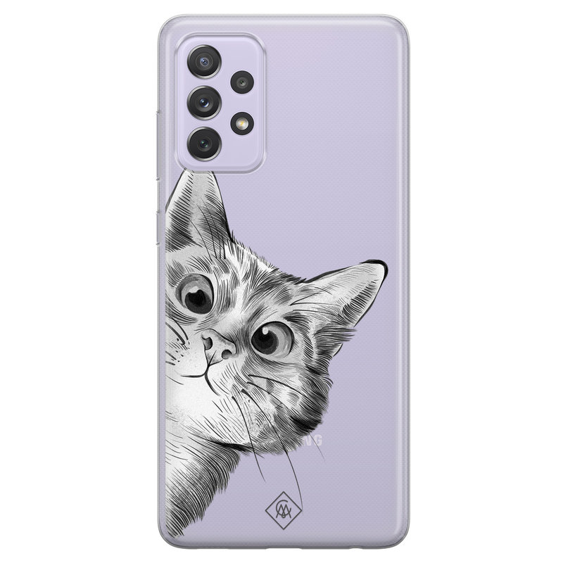 Casimoda Samsung Galaxy A72 transparant hoesje - Peekaboo