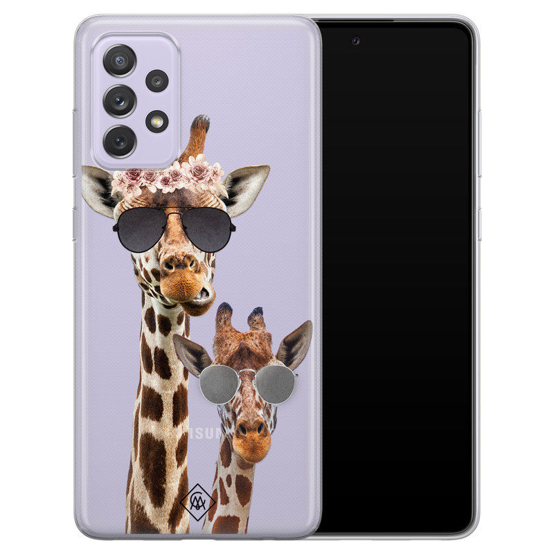 Casimoda Samsung Galaxy A72 transparant hoesje - Giraffe