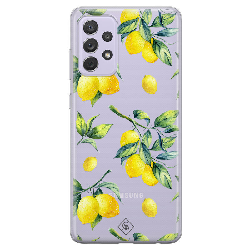 Casimoda Samsung Galaxy A72 transparant hoesje - Lemons
