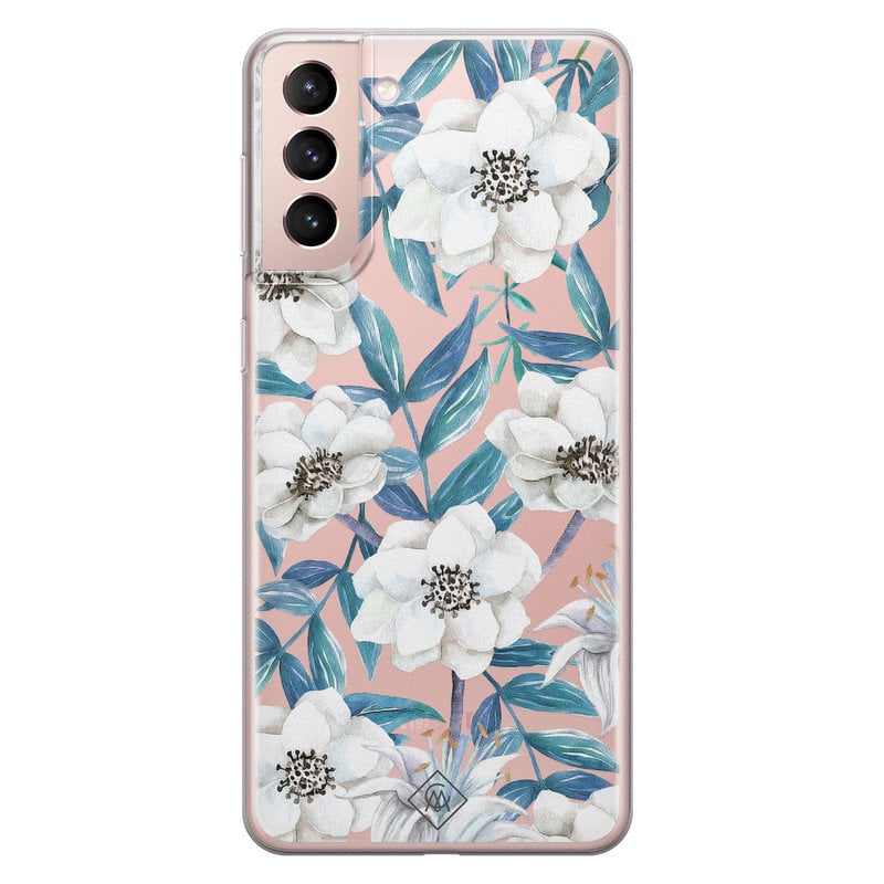 Casimoda Samsung Galaxy S21 transparant hoesje - Touch of flowers
