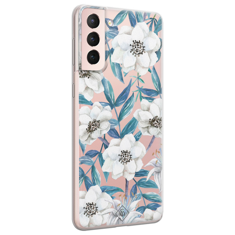 Casimoda Samsung Galaxy S21 transparant hoesje - Touch of flowers