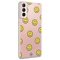 Casimoda Samsung Galaxy S21 transparant hoesje - Smileys