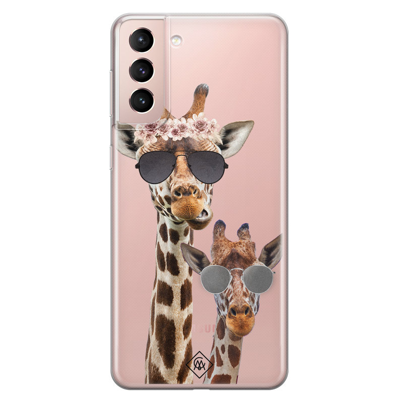 Casimoda Samsung Galaxy S21 transparant hoesje - Giraffe