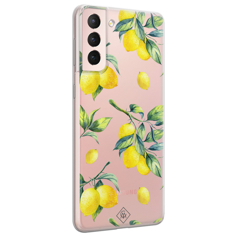 Casimoda Samsung Galaxy S21 transparant hoesje - Lemons