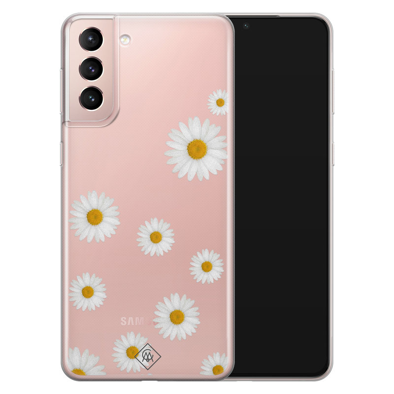 Casimoda Samsung Galaxy S21 transparant hoesje - Daisies