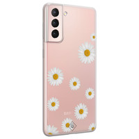 Casimoda Samsung Galaxy S21 transparant hoesje - Daisies