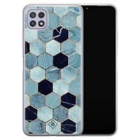 Casimoda Samsung Galaxy A22 5G siliconen hoesje - Blue cubes