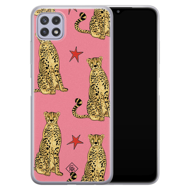 Casimoda Samsung Galaxy A22 5G siliconen hoesje - The pink leopard