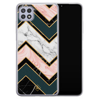 Casimoda Samsung Galaxy A22 5G siliconen hoesje - Marmer triangles