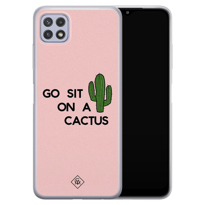 Casimoda Samsung Galaxy A22 5G siliconen hoesje - Go sit on a cactus