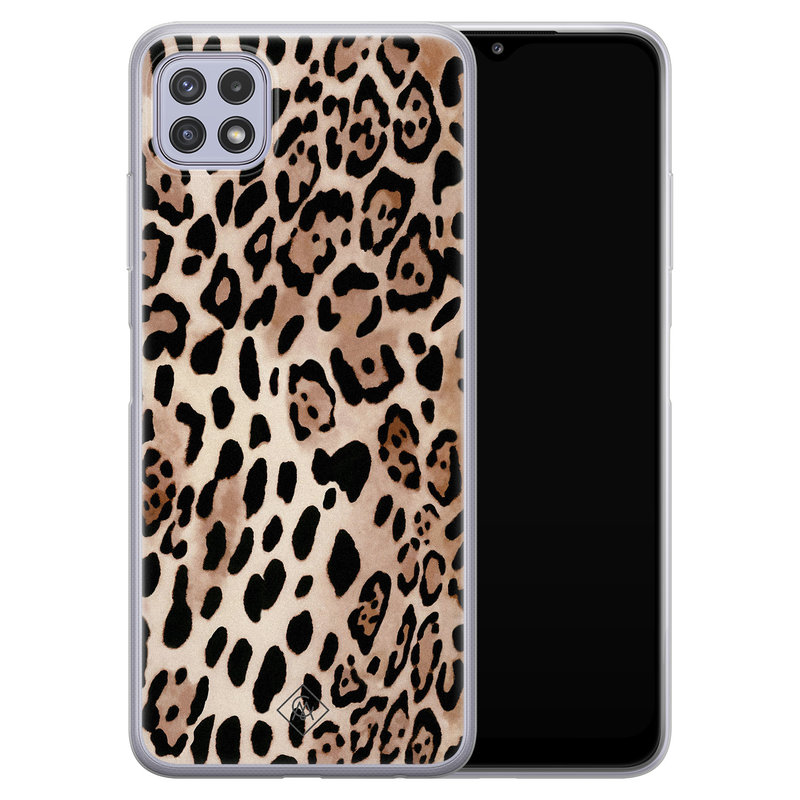 Casimoda Samsung Galaxy A22 5G siliconen hoesje - Golden wildcat