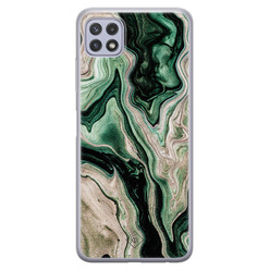 Casimoda Samsung Galaxy A22 5G siliconen hoesje - Green waves