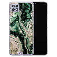 Casimoda Samsung Galaxy A22 5G siliconen hoesje - Green waves