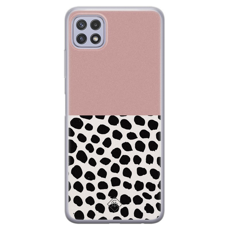 Casimoda Samsung Galaxy A22 5G siliconen hoesje - Pink dots