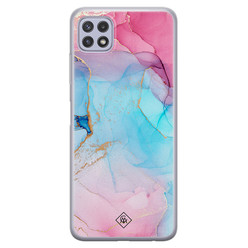 Casimoda Samsung Galaxy A22 5G siliconen hoesje - Marble colorbomb