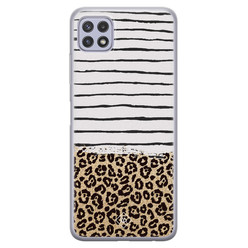 Casimoda Samsung Galaxy A22 5G siliconen hoesje - Leopard lines