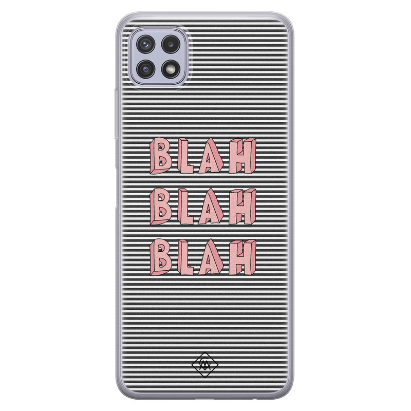 Casimoda Samsung Galaxy A22 5G siliconen telefoonhoesje - Blah blah blah