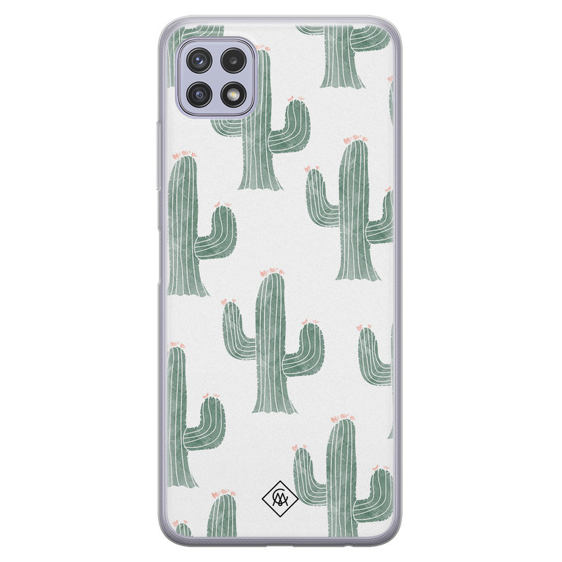 Casimoda Samsung Galaxy A22 5G siliconen telefoonhoesje - Cactus print